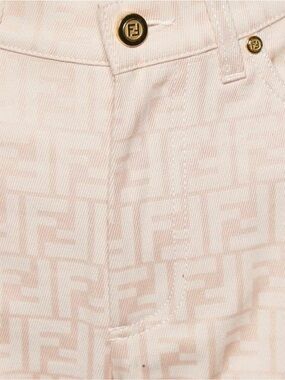 Fendi Pale Pink FF Monogram Straight-Leg Jeans US Size 2 IT Size 38